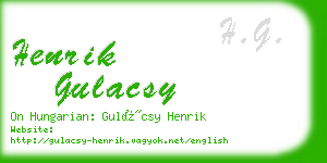 henrik gulacsy business card